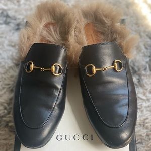 Gucci princetown fur lined mules